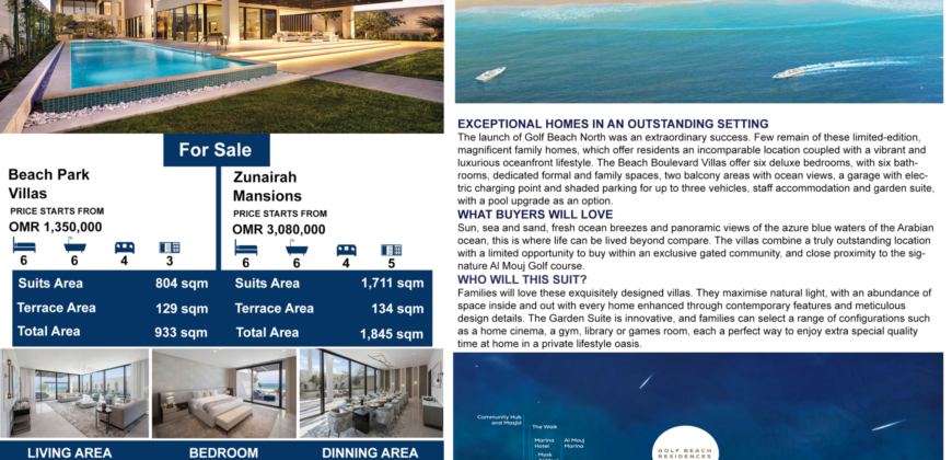 Luxurious and Beautiful Villa for Sale In Al Mouj Golf Beach residency north