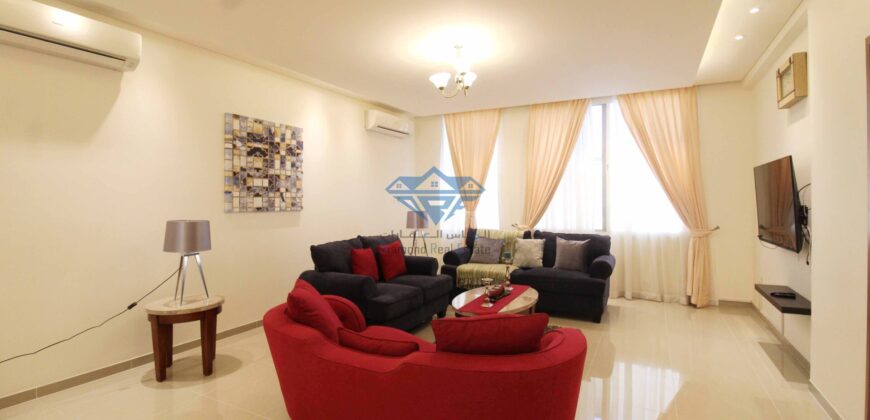 Fully Furnished Luxurious 4 Bedrooms+2 Maid Rooms With Private Parking Villa For Rent In Azaiba Beach Front.