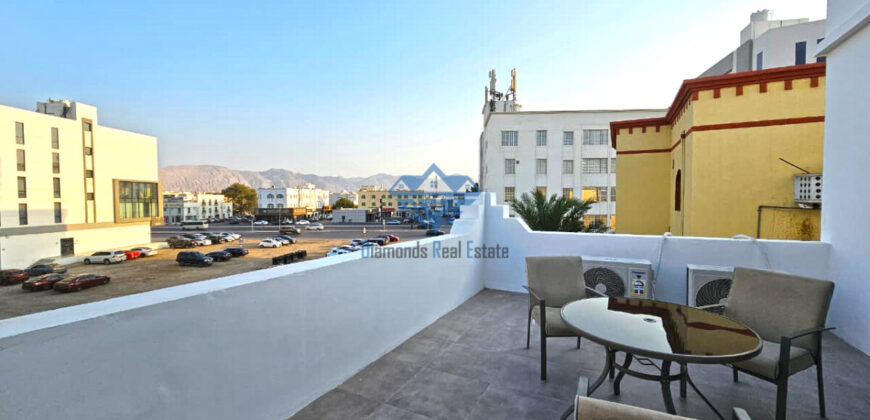 Newly Renovated 1 BHK Furnished Penthouse for Rent in Azaiba 