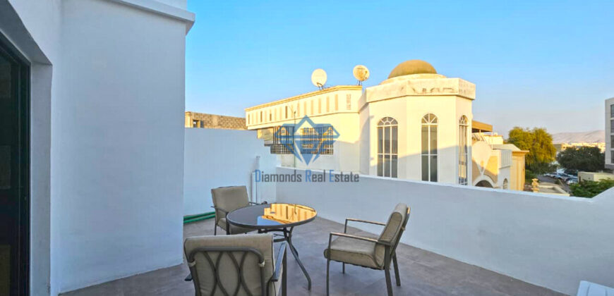 Newly Renovated 1 BHK Furnished Penthouse for Rent in Azaiba 