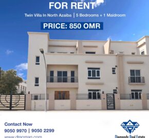 5BR+1Maidroom Twin Villa For Rent In North Azaiba