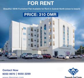 Beautiful 1BHK Furnished Flat Available for Rent in Gubrah North (close to beach)